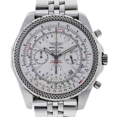 breitling white face watch automatic.